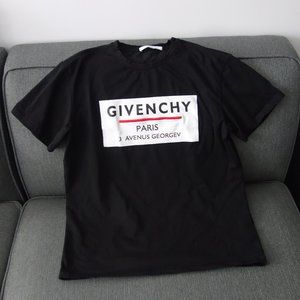 GIVENCHY PARIS 3 AVENUS GEORGEV Black Made in Italy T-Shirt Size XXL